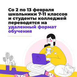 Организация обучения с применением ДОТ в 7-11 классах со 2 по 13 февраля